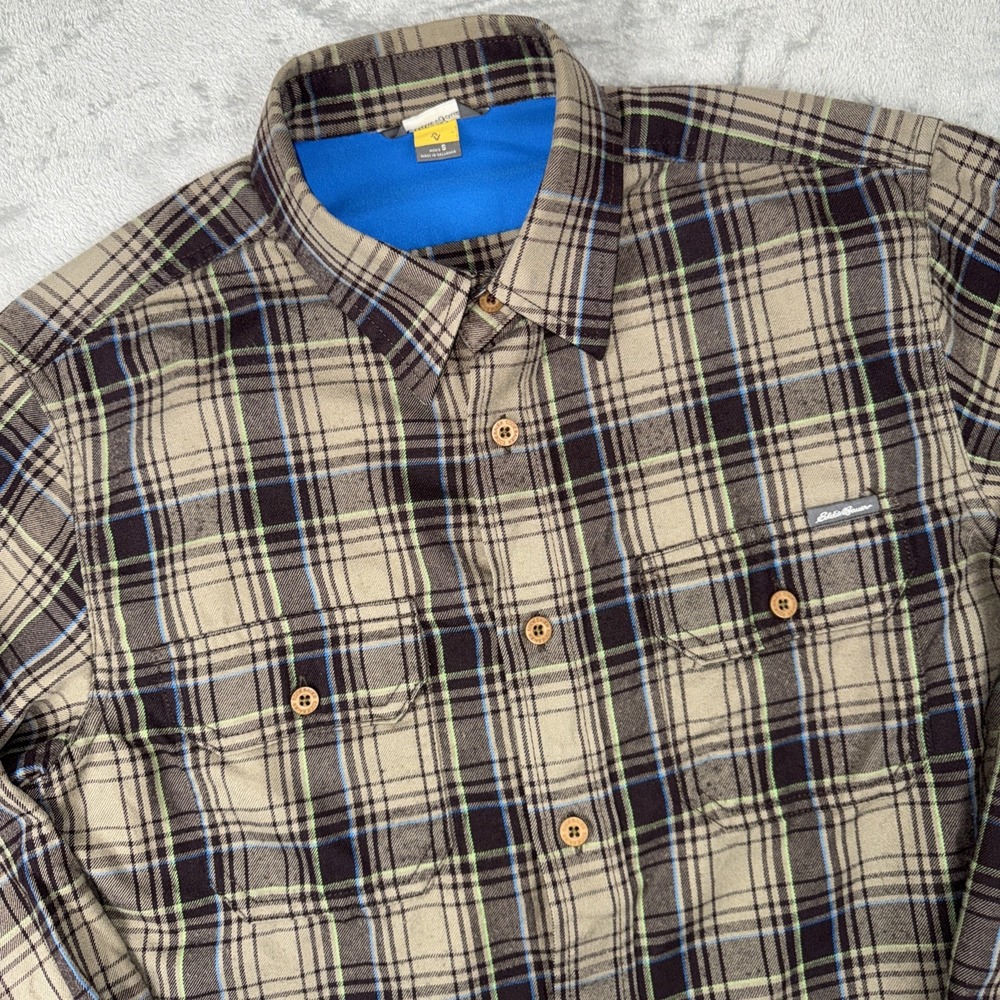Eddie Bauer Travex Mens Expedition Flannel Button‎ Up Sirt Size S $60